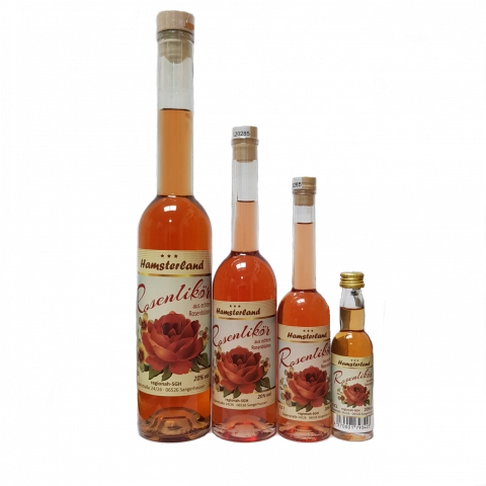 Rosenlikör aus echten Rosenblüten